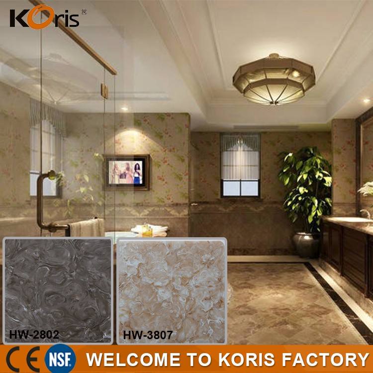 polished alpine mist artificial marble top and backsplash ضباب جبال الألب المصقول أعلى الرخام الاصطناعي و backsplash