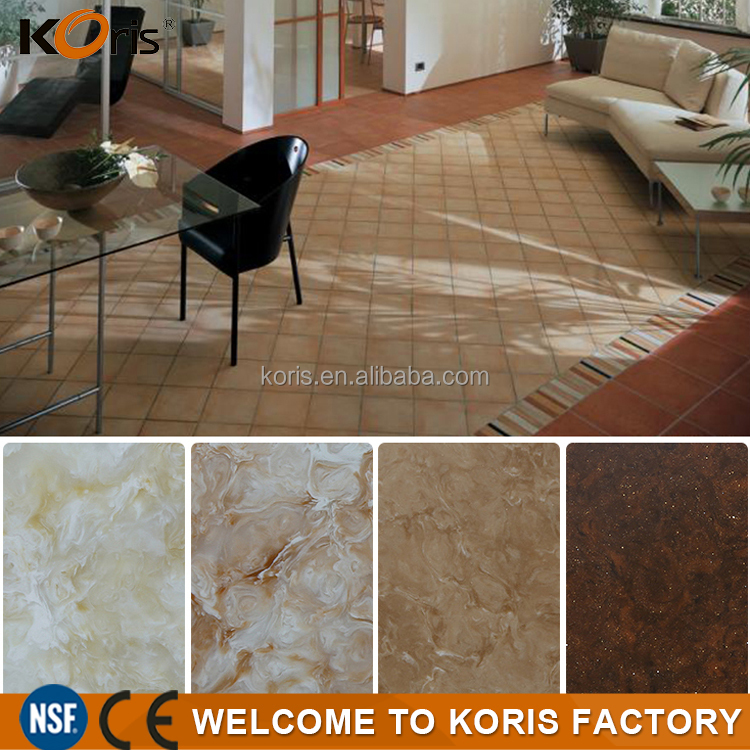 Scratch-resistant Solid Surface Sheet, Acrylic Solid Surface, Cultural Marble for Indoors Floor